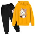 thumbnail image 1 of XEGLSBU Toddler Fall Outfits for Girls Photoshoot Girls Casual Outfits 2 Pcs Print Hoodie with Soft Pants Playful and Bottoms Comfy Daily Wear for Toddler Yellow Size 13-14 Years, 1 of 2