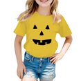 thumbnail image 1 of XEGLSBU Toddler Girl Boy T Shirts Halloween Shirt Cute Pumpkin Shirt Short Sleeve Tee Fall Tops Yellow Size 1-2 Years, 1 of 5