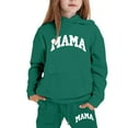 thumbnail image 1 of XEGLSBU Toddler Girl Fall Outfits Short Sleeve Girls Outfits Hoodies Letter Print Sweatshirt Stylish and Comfortable Everyday Wear Girls Fall Outfits Size 6-7 Dark Green Size 5-6 Years, 1 of 4