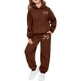 thumbnail image 1 of XEGLSBU Toddler Girl Outfits 3T Fall Girls Letter Print Hoodie and Pants Casual 2 Pcs Outfit for Children Comfortable Daily Wear Kids Jogger Tracksuit Brown Size 6-7 Years, 1 of 6