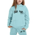 thumbnail image 1 of XEGLSBU Toddler Girl Outfits 4T Overnight Girls Outfits Hoodies Letter Print Sweatshirt Stylish and Comfortable Everyday Wear Girls Fall Outfits Size 7-8 Sky Blue Size 4-5 Years, 1 of 4