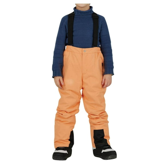 XEGLSBU Toddler Snowsuit 5T Boy Kids Snowpants Winter Warm Skiing Snowboard Pants for Boys Girls Baby Snowsuit 0-3 Months Waterproof Orange Size 5