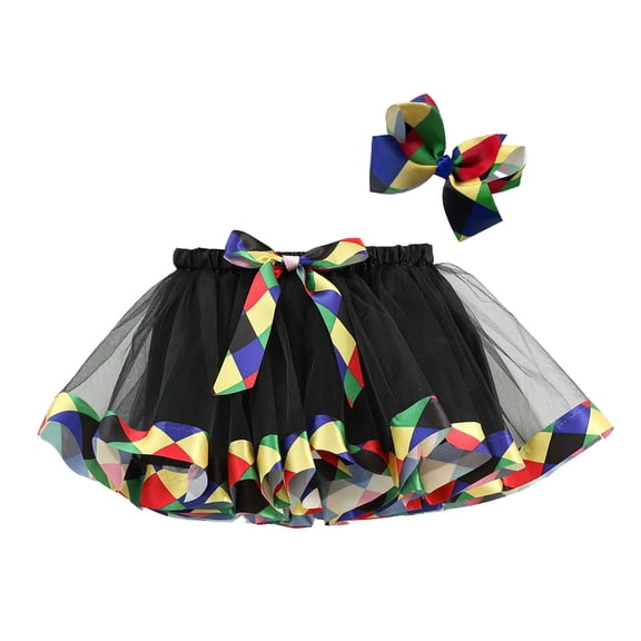 XEGLSBU Toddler Tutu 2T Girls Gradient Color Print Tutu Skirt with Bow for Party Dress and Casual Wear Dark Green Size 2-4 Years