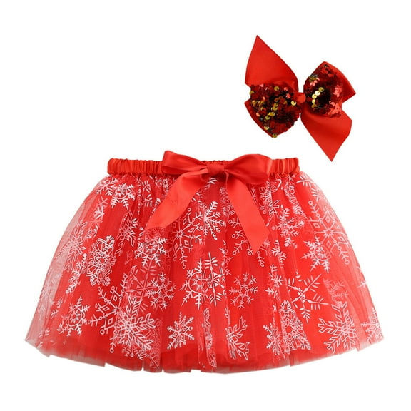 XEGLSBU Tutu Dress for Girls Size 10 Kids Girls Dance Party Cartoon Skirt Ballet Skirts Hairclip Set Red Size 2-4 Years