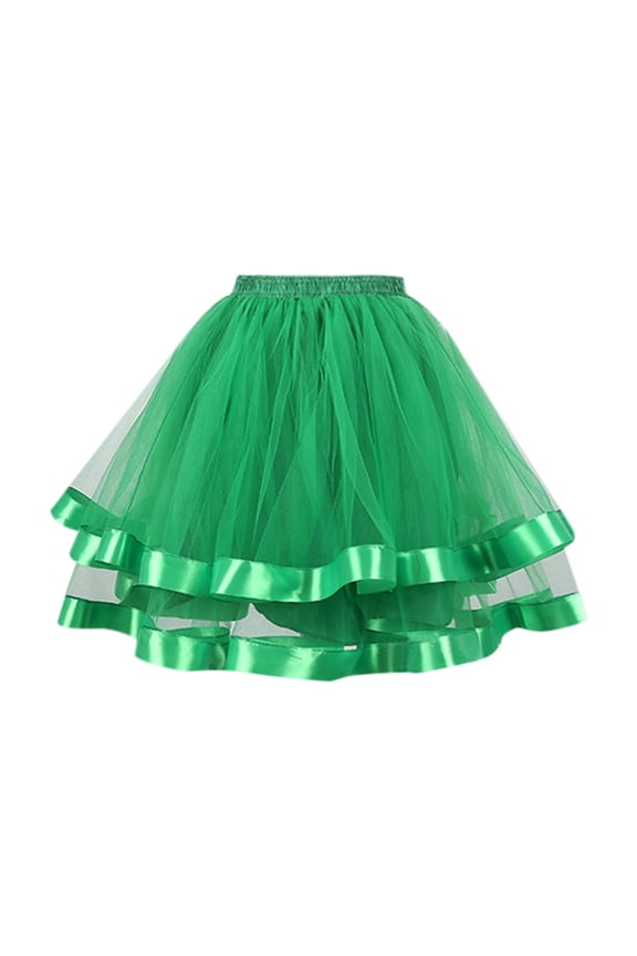 Tutu Skirt for Women Adults Plus Size White Women Christmas Dance Party Tulle Skirt Holiday Party Tutu Ballet Skirts Green One Size