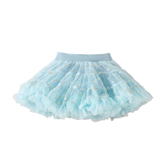 XEGLSBU Tutu for Girls Black Girls Carnival Party Tutu Skirt with Star Sequins Layered Dress for Play Performance Celebration Blue Size 3-4 Years