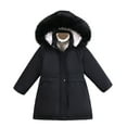 thumbnail image 1 of XEGLSBU Winter Coats for Boys 2T Girls Winter Down Jacket with Trim Cozy Warm Padded Coat for Cold Weather Outdoor Activities and Daily Use Girls Coat Rack with Shelf Black Size 8-9 Years, 1 of 3