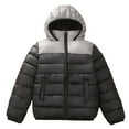 thumbnail image 1 of XEGLSBU Winter Coats for Girls 10-12 Navy Blue Boys Color Down Padded Jacket Warm Winter Hooded Coat for Children Lightweight Insulated Outerwear Girls Coats Size 8 Winter Black Size 8-10 Years, 1 of 4