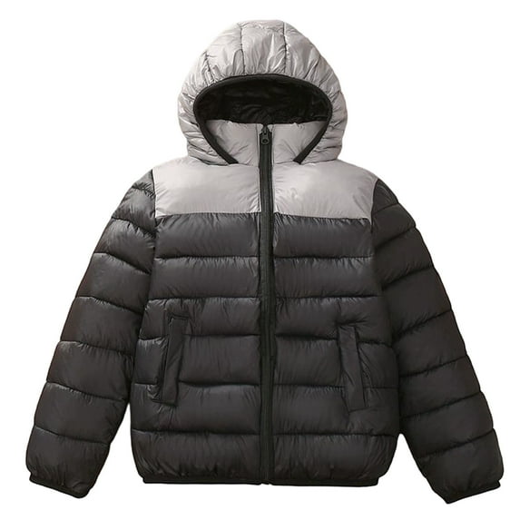 XEGLSBU Winter Coats for Girls 10-12 Navy Blue Boys Color Down Padded Jacket Warm Winter Hooded Coat for Children Lightweight Insulated Outerwear Girls Coats Size 8 Winter Black Size 8-10 Years