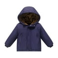 thumbnail image 1 of XEGLSBU Winter Coats for Girls Size 8 Girls Down Coat Winter Warm Thickened Hooded Jacket for Toddlers Kids Outerwear Insulated with Soft Windproof Dark Blue Size 5-6 Years, 1 of 9