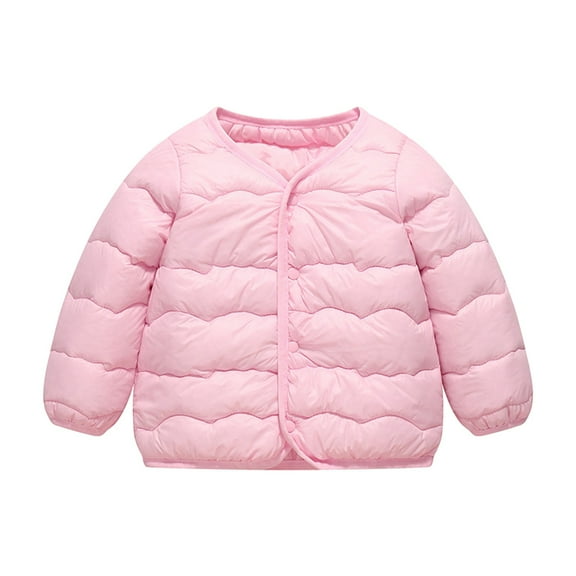 XEGLSBU Winter Coats for Girls Warm Boys Down Jacket Winter Thermal Padded Coat for Kids with Candy Colors Soft Windproof Outerwear Girls Coats Size 12-14 Pink Size 6-7 Years