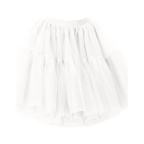 XEGLSBU Womens Skirts Plaid Plus Size Women Mesh Half Skirt with Top and Bottom Patchwork Style Puffy Tutu Skirt White One Size