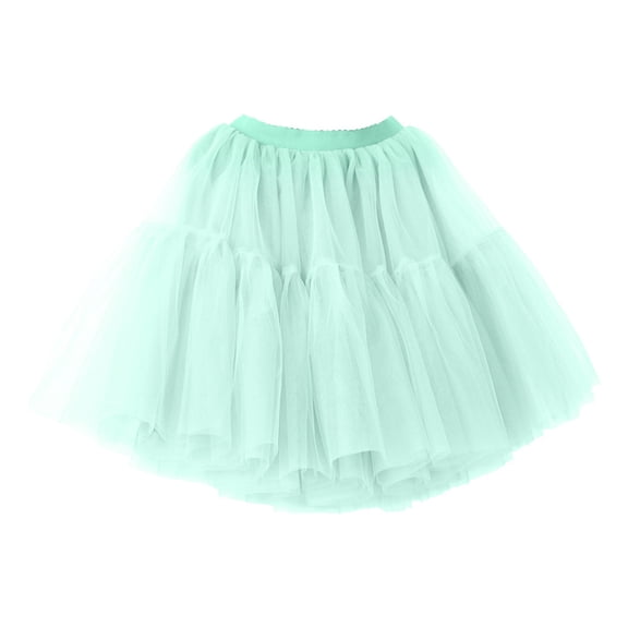 XEGLSBU Womens Skirts with Pockets Long Women Mesh Half Skirt with Top and Bottom Patchwork Style Puffy Tutu Skirt Mint Green One Size