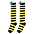 thumbnail image 1 of XEGLSBU Womens Socks no Show Thick Girls Christmas over Knee High Socks Santa Striped Extra Long Thigh High Socks Long Boot Stockings Socks for Women Black Ankle Yellow One Size, 1 of 4