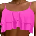 thumbnail image 1 of XEGLSBU Womens Swimsuits 1 Piece Black Women's Fashion Solid Color Crop Double Swimsuit Top 1 Hot Pink Size S, 1 of 5
