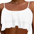 thumbnail image 1 of XEGLSBU Womens Swimsuits Tankini Plus Size Women's Fashion Solid Color Crop Double Swimsuit Top 1 White Size S, 1 of 5