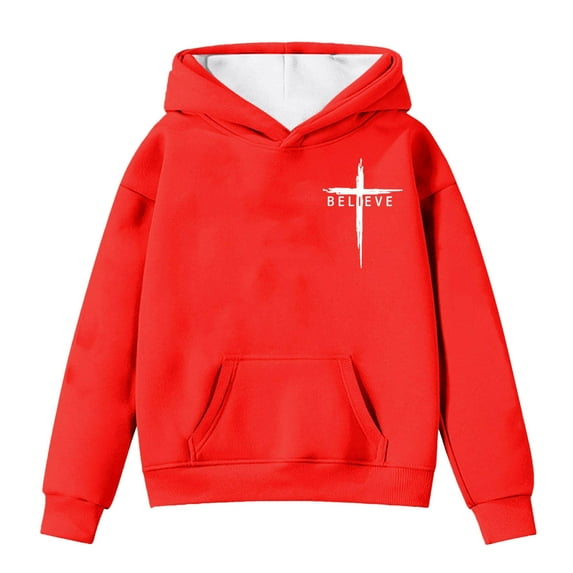 XEGLSBU Zip up Hoodies for Girls 10-12 Girls Hoodies & Sweatshirts Winter Warm Pullover With Hood And Pockets For Outdoor Activities Age 4 14 Years Red Size 6-7 Years
