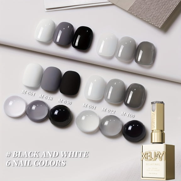 XEIJAYI 15ml 6Colors Gel Polish - Bright Nail Art With Alcohol-Free/LED Soak-Off Gel For Salon & DIY, Japanese-Korean Style Nail Designs, Nail Care, DIY Nail Design,