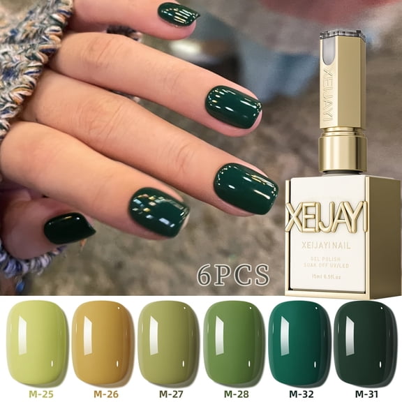 XEIJAYI 15ml  6Colors Gel Polish - Bright Nail Art With Alcohol-Free/LED Soak-Off Gel For Salon & DIY, Japanese-Korean Style Nail Designs, Nail Care, DIY Nail Design,