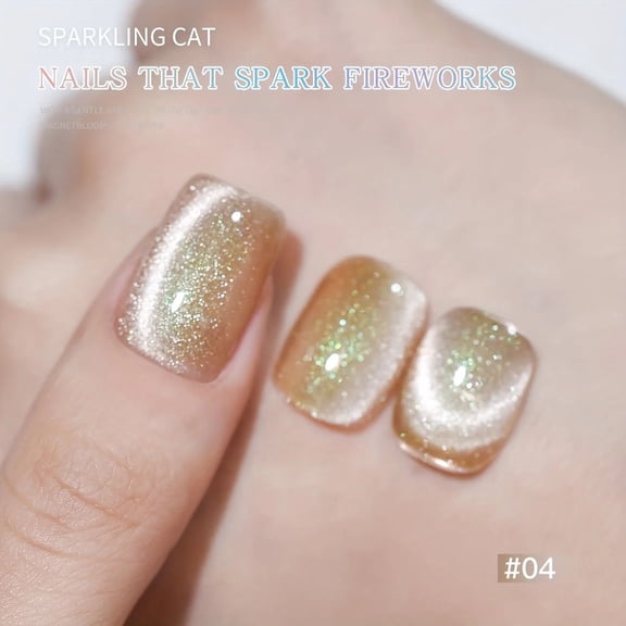 XEIJAYI 15ml Holographic Magnetic Cat Eye Gel Polish - Reflective Shimmer Nail Art With Alcohol-Free/LED Soak-Off Gel For Salon & DIY, Japanese-Korean Style Nail Designs, Nail Care, DIY Nail Design