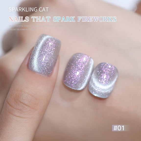 XEIJAYI 15ml Holographic Magnetic Cat Eye Gel Polish - Reflective Shimmer Nail Art With Alcohol-Free/LED Soak-Off Gel For Salon & DIY, Japanese-Korean Style Nail Designs, Nail Care, DIY Nail Design