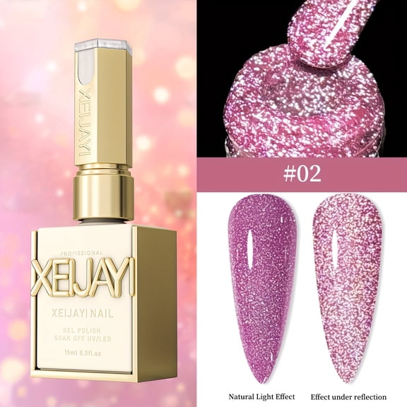 XEIJAYI 15ml Pastel Glitter Nail Designs- Bright Nail Art With Alcohol-Free/LED Soak-Off Gel For Salon & DIY, Japanese-Korean Style Nail Designs, Nail Care, DIY Nail Design,