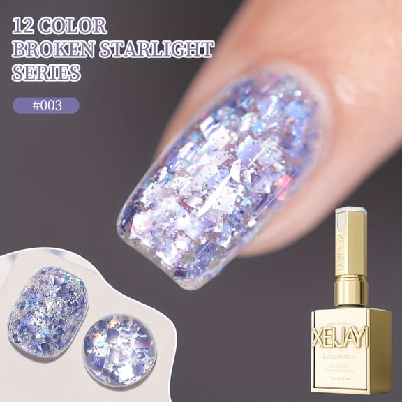 XEIJAYI 15ml Pastel Glitter Nail Designs- Bright Nail Art With Alcohol-Free/LED Soak-Off Gel For Salon & DIY, Japanese-Korean Style Nail Designs, Nail Care, DIY Nail Design,