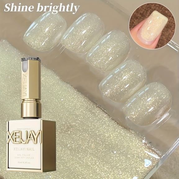 XEIJAYI 15ml  Pastel Glitter Nail Designs- Bright Nail Art With Alcohol-Free/LED Soak-Off Gel For Salon & DIY, Japanese-Korean Style Nail Designs, Nail Care, DIY Nail Design,