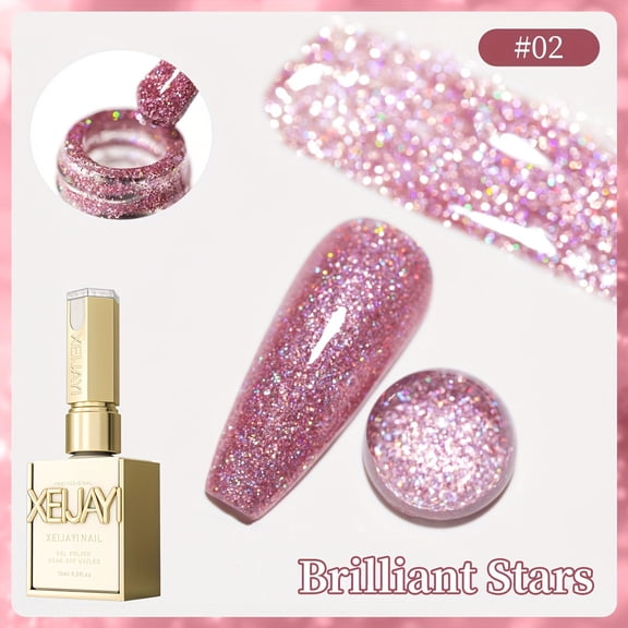 XEIJAYI 15ml Pastel Glitter Nail Designs- Bright Nail Art With Alcohol-Free/LED Soak-Off Gel For Salon & DIY, Japanese-Korean Style Nail Designs, Nail Care, DIY Nail Design,