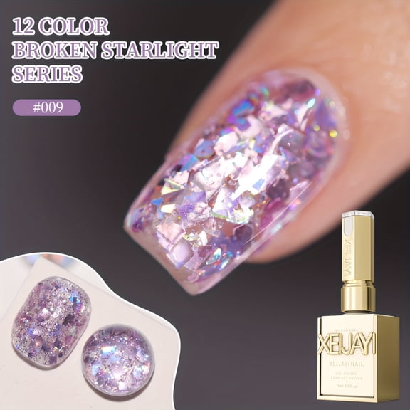 XEIJAYI 15ml Pastel Glitter Nail Designs- Bright Nail Art With Alcohol-Free/LED Soak-Off Gel For Salon & DIY, Japanese-Korean Style Nail Designs, Nail Care, DIY Nail Design,