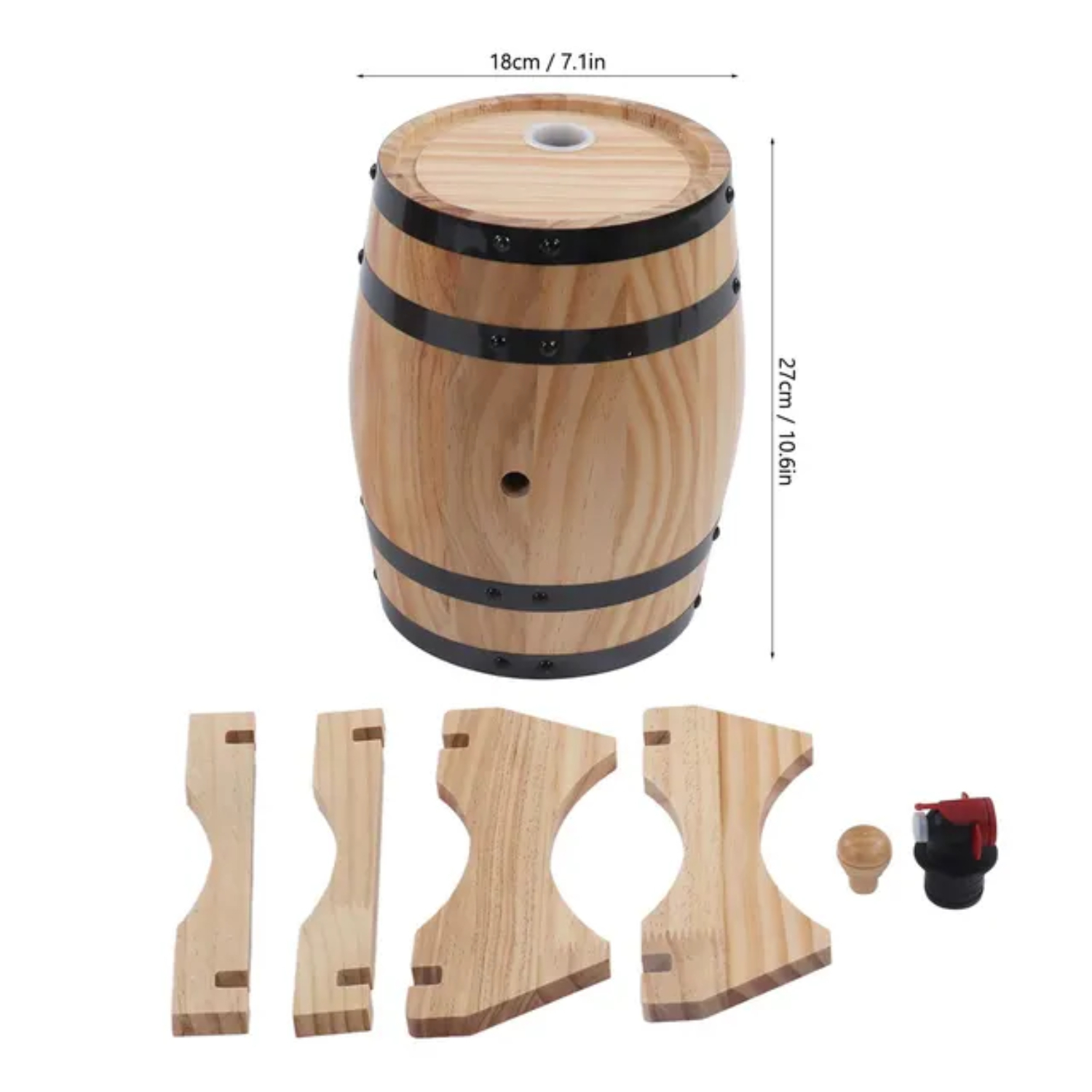 XEJEANG Aged Pine Wine Barrel for Self-Brewed Wine  Wooden Beer Barrels  and Catering at HT Barbecue Shop