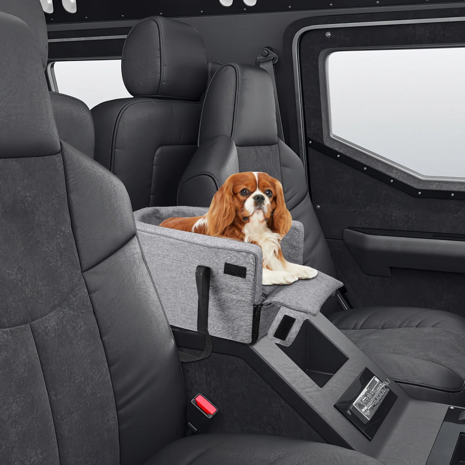 XEJEANG Comfortable Dog Console Car Seat for Small Dogs Pet Booster