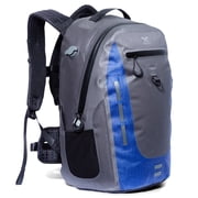 XELFLY Submersipack Waterproof Backpack - Submersible, Inflatable, Floating TPU Coated Durable Nylon Dry Bag with Airtight Zipper for Kayak, Fishing, Boating, Hiking, Paddle Board Deep Blue, 25L