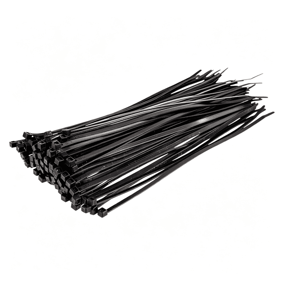 XENAKY 12 Inch Black Zip Ties, 100 Pack, 40Lb Strength, Uv Resistant Long Nylon Cable Ties, Self-Locking 12" Tie Wraps, Versatile Black Zip Ties