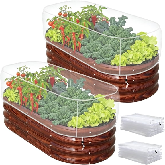 XENAKY 2 Pack Garden Netting for Raised Beds 2X4 Ft,Fine Mesh Raised Garden Bed Cover with Drawstring,Bug Pest Barrier Screen to Protect Vegetables