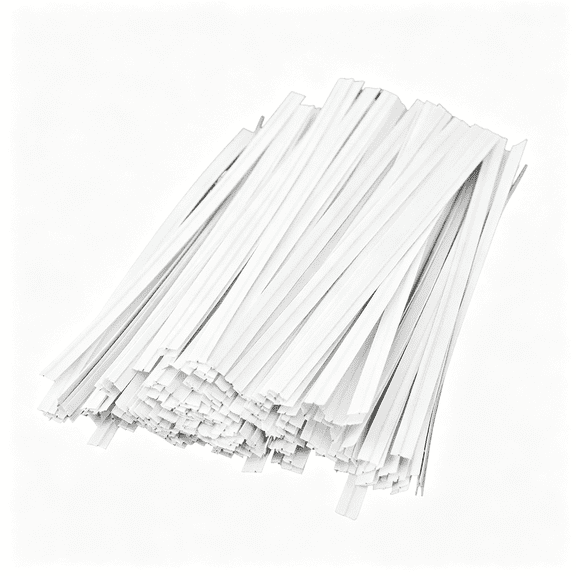 XENAKY 200Pcs 4 Inch Kraft Paper Twist Ties,Reusable Cable Ties for Tying Bread,Plant Support,Bread Packaging,Candy Bags and Craft Projects 200Pcs Paper Twist Ties (White)