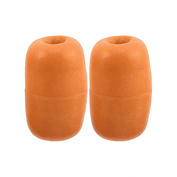 XENAKY 2Pcs Pvc Foam Float Buoys - Oval Fishing Net Rope Floats - Orange Elliptical Foam Rope Buoy Marker for Aquaculture Nets Crab Trap Lobster Trap,Durable Aquaculture Markers