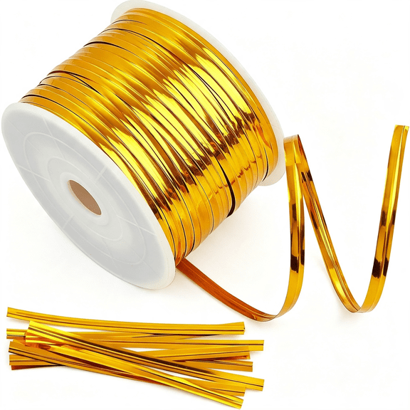 XENAKY Gold Metallic Twist Ties 100 Yards-Heavy Duty Metal Twist Ties Roll for Bread Bags,Coffee Bags,Treat Bags,Garden Plants,Gift Wrapping,Crafts,Baking,And Cable Organization