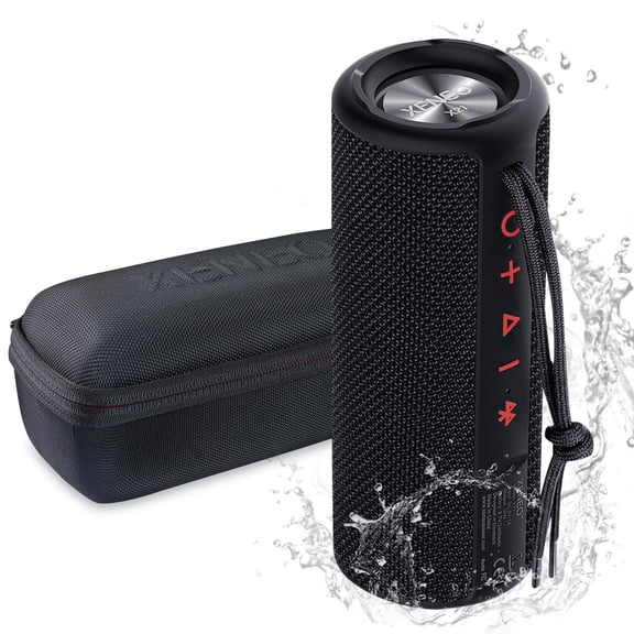 XENEO X21 Portable Outdoor Wireless Bluetooth Speaker Waterproof with FM Radio, Micro SD Card Slot, AUX for Shower - Hard Travel Case Included Y201