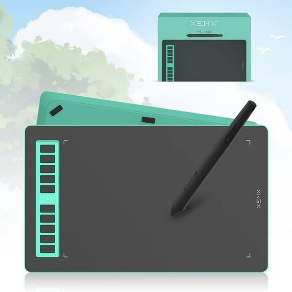 XENX 10 Inch Graphics Drawing Tablet with 8192 Levels Pressure Sensitive Battery-Free Pen for Digital Art, Painting, Photo Editing, Online Teaching & Android, Windows, Mac
