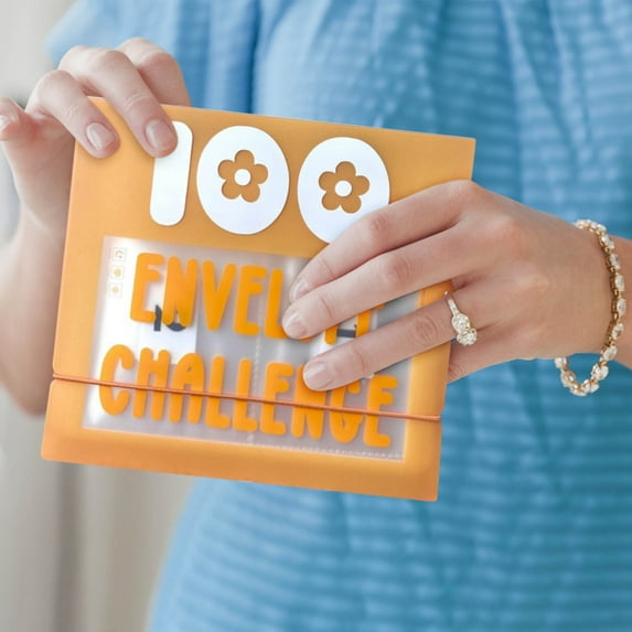 XEOVHV 100 Envelope Challenge Binder, Money Saving Challenge Kit for Save 5050 Dollars in 100 Days,Savings Challenge Budget Book Loose-Leaf Binder with Cash Envelope for Budget Planning(A)