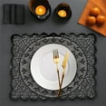 thumbnail image 1 of Clearance!17.71x11.81in Crochet for Dressers and End Tables Crafts Disposable Small Halloween Valentines Doilies Cloth Lace Placemats Coasters Black Cotton Vintage Tablecloth, 1 of 6