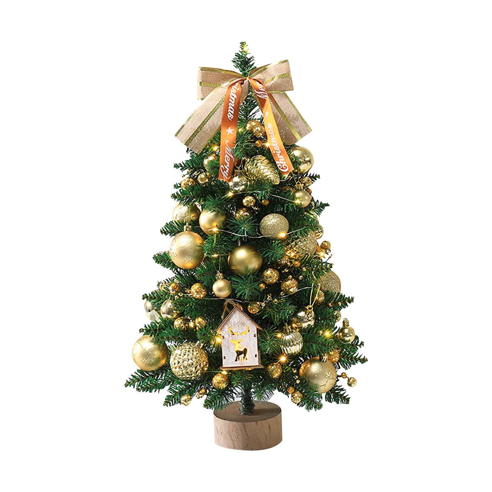 XEOVHV 18 Inch Tabletop Mini Christmas Tree Set with WarmWhite LED