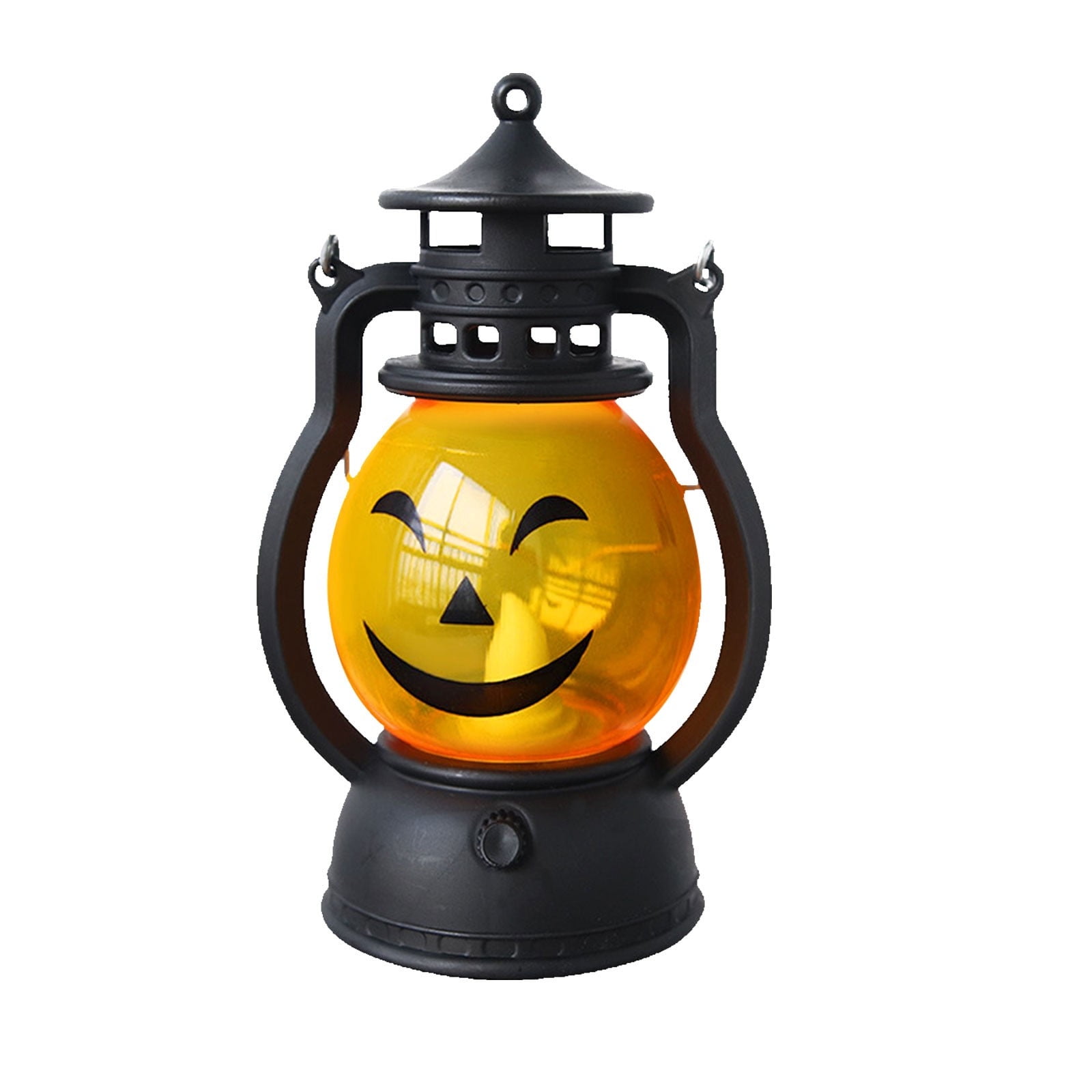 XEOVHV 1Pcs Halloween Mini Lantern with Flickering LED Candle 4.9 Inch Pumpkin Lantern Decoration Bulk Hanging Lantern Table Centerpiece Portable Light up Lantern Party Decor for Indoor Outdoor