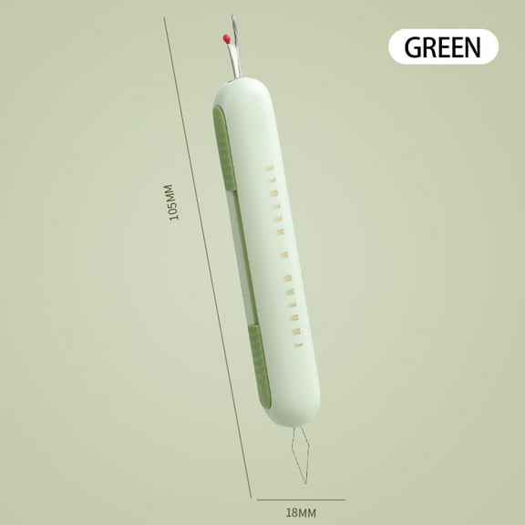XEOVHV 2 in 1 Needle Threader Seam Ripper, Threading and Seam Remover Seam Ripper Tool, Needle Threaders for Hand Sewing, Needle Threader Tool for Sewing Knitting Quilting,Green
