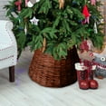 thumbnail image 1 of XEOVHV 24in Christmas Tree Collar, Hand-Woven Natural Wicker Christmas Tree Basket Base Beautiful Christmas Tree Base Cover for Christmas Decoration,Brown, 1 of 7