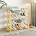 thumbnail image 1 of XEOVHV 4-Tier Expandable Shoe Rack – Adjustable Shoe Organizer & Shoe Storage for Closet, Entryway, and Front Door – Space-Saving Shoe Shelf and Rack Organizer for Home - Yellow, 1 of 6