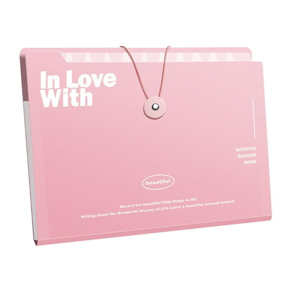 XEOVHV 5 Pocket Expanding File Folder Accordian File Organizer, A4 Letter Size Paper Document Receipt Holder for School Office Supplies, Pink