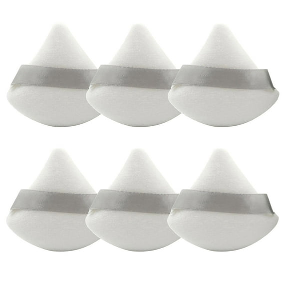 XEOVHV 6PCS Powder Puff, Triangle Makeup Puff for Loose Powder Body Powder Setting Powder Puff for Face Powder Beauty Makeup Tool(White)