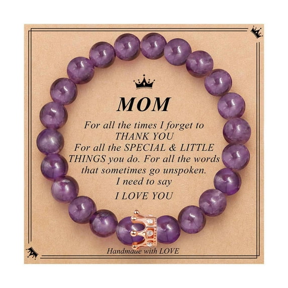 XEOVHV Beaded Bracelets for Teen Girls, Valentines Day Gifts for Her Teen Girl Gifts Ideas Teenage 11 Year Old Friendship Birthday Gifts Women Daughter Granddaughter Niece(Purple Agate)